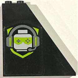 Slope 55 6 x 1 x 5 with Bottom Stud Holders with Gaming Logo Minifigure Head with Headset and Game Controller Sunglasses Pattern Model Right Side (Sticker) - Set 60388 Slope 55 6 x 1 x 5 with Bottom Stud Holders with Gaming Logo Minifigure Head with Headset and Game Controller Sunglasses Pattern Model Right Side (Sticker) - Set 60388