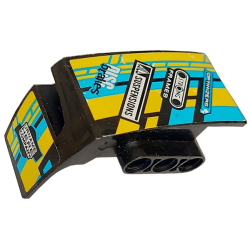 Technic, Panel Car Mudguard Right with Sponsor Logos on Dark Azure, Yellow and Black Background Pattern (Stickers) - Set 42034 Technic, Panel Car Mudguard Right with Sponsor Logos on Dark Azure, Yellow and Black Background Pattern (Stickers) - Set 42034