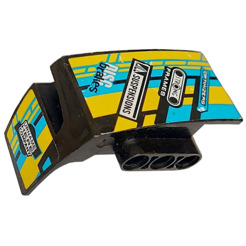Деталь LEGO 61070pb007 Technic, Panel Car Mudguard Right with Sponsor Logos on Dark Azure, Yellow and Black Background Pattern (Stickers) - Set 42034