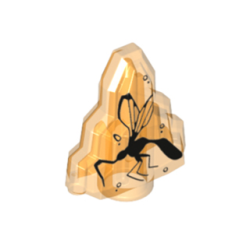 Rock 1 x 2 Crystal Stepped with Black Mosquito Pattern (Dinosaur DNA)