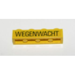 Stickered Assembly 4 x 1 x 2/3 with 'WEGENWACHT' Pattern on Both Sides (Stickers) - Set 1590-2 - 2 Plate 1 x 4 Stickered Assembly 4 x 1 x 2/3 with 'WEGENWACHT' Pattern on Both Sides (Stickers) - Set 1590-2 - 2 Plate 1 x 4