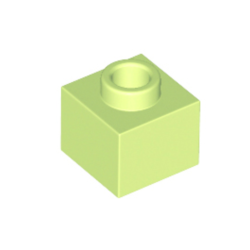 Brick, Modified 1 x 1 x 2/3 with Open Stud - Yellowish Green Brick, Modified 1 x 1 x 2/3 with Open Stud - Yellowish Green