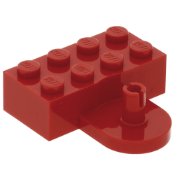 Brick, Modified 2 x 4 with Coupling, Male - Raised Pin and Curved Wall Brick, Modified 2 x 4 with Coupling, Male - Raised Pin and Curved Wall