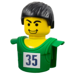 Sports Promo Figure Torso and Head Assembly McDonald's Set 8 (7918) with Dark Blue '35' on White Background Pattern (Sticker) - Set 7918 Sports Promo Figure Torso and Head Assembly McDonald's Set 8 (7918) with Dark Blue '35' on White Background Pattern (Sticker) - Set 7918