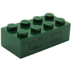 Brick 2 x 4 with 2 Hatches on Transparent Background Pattern (Sticker) - Set 7626