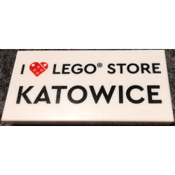 Tile 2 x 4 with 'I Heart LEGO STORE KATOWICE' Pattern Tile 2 x 4 with 'I Heart LEGO STORE KATOWICE' Pattern