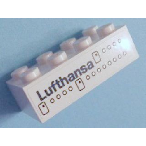 Деталь LEGO 3001pb001 Brick 2 x 4 with 'Lufthansa', Airplane Doors and Windows Pattern on Both Sides (Stickers) - Set 40146