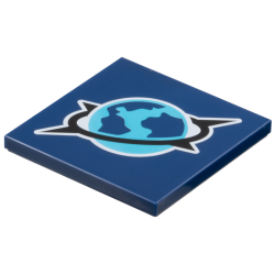 Tile 4 x 4 with Medium Azure, Dark Blue and Black Arctic Explorer Logo with White Outline Pattern