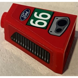 Slope 65 2 x 1 x 2 with Ford Logo, White '66' in Green Rectangle, Exhaust and Air Vent Pattern Model Left Side (Stickers) - Set 75881