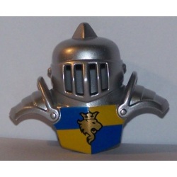 Duplo Wear Head Armor with Silver Faced Shield and Yellow Breastplate with Lion and Crown Pattern Duplo Wear Head Armor with Silver Faced Shield and Yellow Breastplate with Lion and Crown Pattern