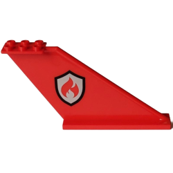 Tail 12 x 2 x 5 with Black and Silver Fire Logo Badge Pattern on Both Sides
