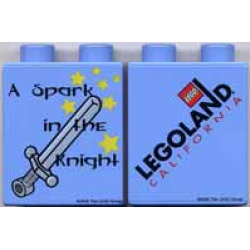 Duplo, Brick 1 x 2 x 2 with A Spark in the Knight Pattern Duplo, Brick 1 x 2 x 2 with A Spark in the Knight Pattern