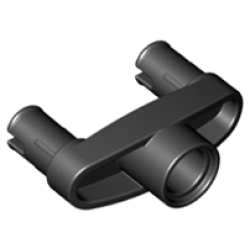 Technic, Pin Connector 3L with 2 Pins and Center Hole - Black Technic, Pin Connector 3L with 2 Pins and Center Hole - Black