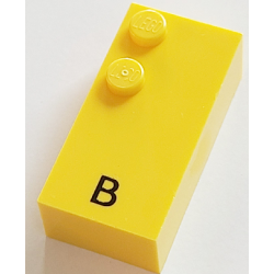 Brick, Braille 2 x 4 with 2 Studs with Black Capital Letter B Pattern (dots-12 ⠃) (French with Antoine Numbers) Brick, Braille 2 x 4 with 2 Studs with Black Capital Letter B Pattern (dots-12 ⠃) (French with Antoine Numbers)