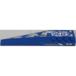 Wedge 12 x 3 Right with Silver Vents and 'AT.20' on Blue and White Camouflage Top, Vents and Lime Double Lights Side Pattern (Stickers) - Set 8118