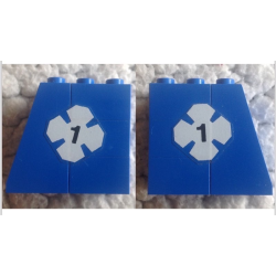 Stickered Assembly 4 x 2 x 3 with White Lucky Clover and Black Number 1 Pattern on Both Sides (Stickers) - Sets 316-1 / 775 - 1 Slope 75 2 x 2, 3 Brick 2 x 2 Stickered Assembly 4 x 2 x 3 with White Lucky Clover and Black Number 1 Pattern on Both Sides (Stickers) - Sets 316-1 / 775 - 1 Slope 75 2 x 2, 3 Brick 2 x 2