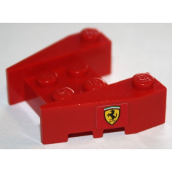 Wedge 3 1/2 x 4 with Stud Notches with Ferrari Logo Wide Pattern on Both Sides (Stickers) - Set 8144