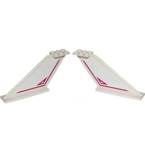 Деталь LEGO 87614pb011 Tail 12 x 2 x 5 with Magenta Stripe and Outlined Triangle Pattern on Both Sides (Stickers) - Set 70849