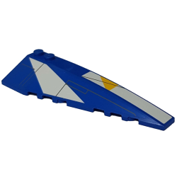 Wedge 10 x 3 Right with White Stripes, Yellow Triangle and Gray Lines Pattern (Stickers) - Set 8093