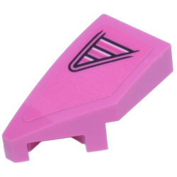 Wedge 2 x 1 x 2/3 Left with Black and Bright Pink Triangle Air Intake Pattern (Sticker) - Set 77241 Wedge 2 x 1 x 2/3 Left with Black and Bright Pink Triangle Air Intake Pattern (Sticker) - Set 77241
