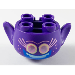 Minifigure, Head, Modified Trolls with Metallic Pink Thin Unibrow, Long Eyelashes, Eyes, and Freckles, Blue Open Mouth Smile with Metallic Light Blue Top Teeth Pattern Minifigure, Head, Modified Trolls with Metallic Pink Thin Unibrow, Long Eyelashes, Eyes, and Freckles, Blue Open Mouth Smile with Metallic Light Blue Top Teeth Pattern