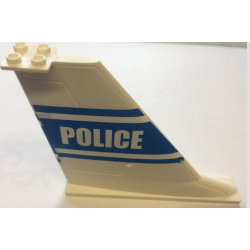 Tail 14 x 2 x 8 with White 'POLICE' and Stripes on Blue Background Pattern on Both Sides (Stickers) - Set 7723 Tail 14 x 2 x 8 with White 'POLICE' and Stripes on Blue Background Pattern on Both Sides (Stickers) - Set 7723