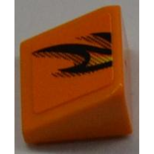 Деталь LEGO 54200pb029R Slope 30 1 x 1 x 2/3 with Flames Pattern Model Right Side (Sticker) - Set 8186