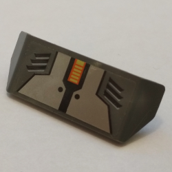 Vehicle, Spoiler with Bar Handle with Silver Armor Plates, Bright Light Yellow and Orange Grille, Black Vents Pattern (Sticker) - Set 70327 Vehicle, Spoiler with Bar Handle with Silver Armor Plates, Bright Light Yellow and Orange Grille, Black Vents Pattern (Sticker) - Set 70327