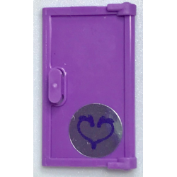Door 1 x 2 x 3 with Vertical Handle, Mold for Tabless Frames with Heart Pattern (Sticker) - Set 40307