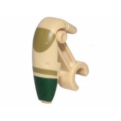 Minifigure, Head, Modified Mechanical (SW Battle Droid) with Olive Green and Dark Green Insignia Pattern