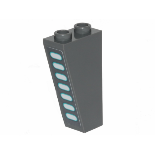 Деталь LEGO 2449pb011 Slope, Inverted 75 2 x 1 x 3 with SW Darth Vader's Castle Wall Lights Pattern (Sticker) - Set 75251