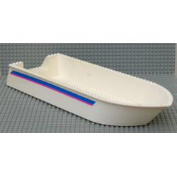 Boat, Hull Unitary 52 x 16 x 5, Base with Blue and Red Stripes on Both Sides and 'Belville' on Back Pattern (Stickers) - Set 5848