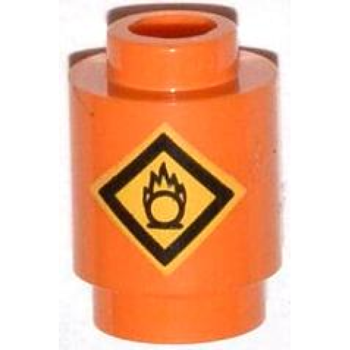 Деталь LEGO 3062pb043 Brick, Round 1 x 1 with Fire Danger Sign Pattern