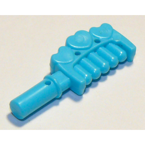 Деталь LEGO 93080d Friends Accessories Comb with Handle and 3 Hearts - Medium Azure