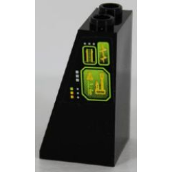 Slope 75 2 x 2 x 3 - Hollow Studs with Lime and Yellow Screens and Light Bluish Gray and Yellow Buttons Pattern Model Left Side (Sticker) - Set 8105