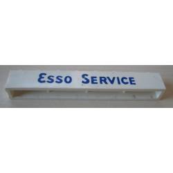 Brick 1 x 8 without Bottom Tubes with Cross Side Supports with Blue 'ESSO SERVICE' Short Pattern