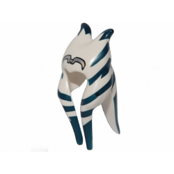 Minifigure, Headgear Headdress SW Togruta Montrals Long with Dark Blue Stripes, Silver Headband Pattern (Ahsoka Tano) Minifigure, Headgear Headdress SW Togruta Montrals Long with Dark Blue Stripes, Silver Headband Pattern (Ahsoka Tano)