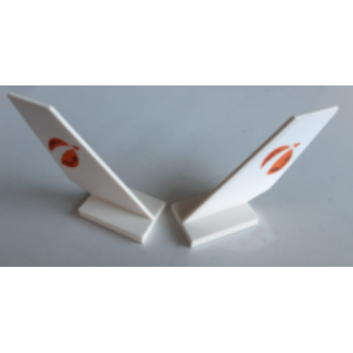 Деталь LEGO 6239pb101 Tail Shuttle with Orange City Mars Exploration Logo Pattern on Both Sides (Stickers) - Set 60226