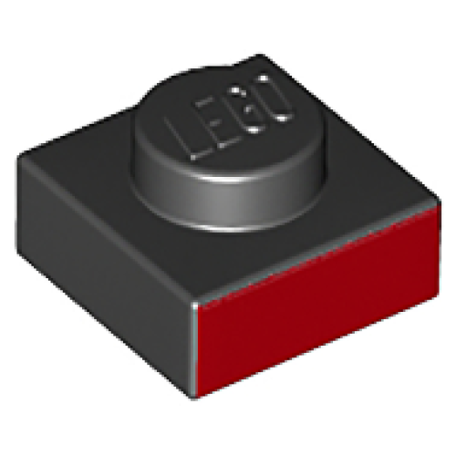 Деталь LEGO 3024pb012 Plate 1 x 1 with Red Line on Edge Pattern