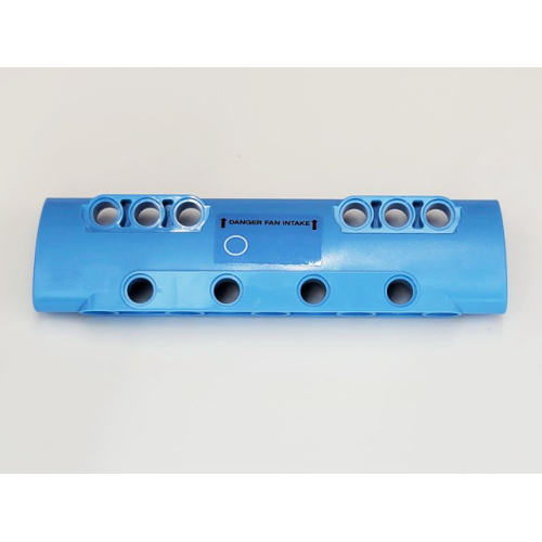 Деталь LEGO 11954pb013b Technic, Panel Curved 11 x 3 with 10 Pin Holes through Panel Surface with White Circle and Black 'DANGER FAN INTAKE' Pattern Side B (Sticker) - Set 42066