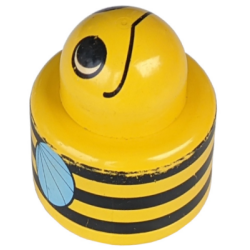 Primo Brick, Round Rattle 1 x 1 with Bumblebee Pattern