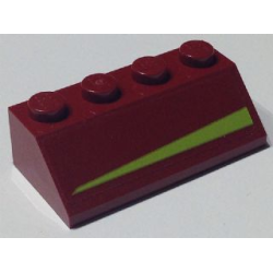 Slope 45 2 x 4 with Lime Triangle Pattern Model Left Side (Sticker) - Set 7751