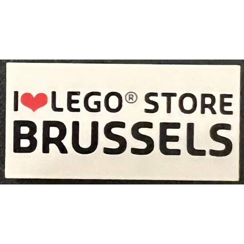 Деталь LEGO 87079pb1169 Tile 2 x 4 with 'I Heart LEGO STORE BRUSSELS' Pattern