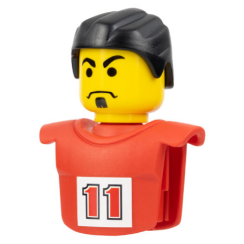 Деталь LEGO 48910c01pb02 Sports Promo Figure Torso and Head Assembly McDonald's Set 2 (7924) with Red '11' on White Background Pattern (Sticker) - Set 7924