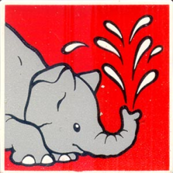 Duplo, Tile 2 x 2 x 1 with Elephant Mosaic Picture 08 Pattern