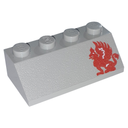 Slope 45 2 x 4 with Red Gryphon Pattern Model Left Side Slope 45 2 x 4 with Red Gryphon Pattern Model Left Side