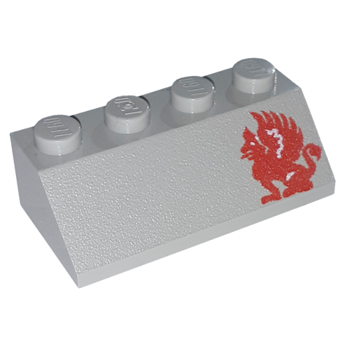 Деталь LEGO 3037px4 Slope 45 2 x 4 with Red Gryphon Pattern Model Left Side