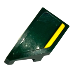 Wedge 2 x 1 x 2/3 Left with Yellow Stripe Pattern (Sticker) - Set 76907