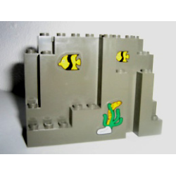 Rock Panel 4 x 10 x 6 Rectangular (BURP) with Fish, Eel and Sea Grass Pattern (Stickers) - Set 6558 Rock Panel 4 x 10 x 6 Rectangular (BURP) with Fish, Eel and Sea Grass Pattern (Stickers) - Set 6558