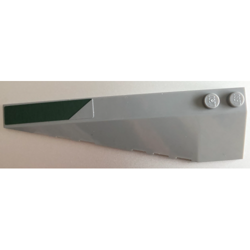 Деталь LEGO 50955pb051 Wedge 10 x 3 Left with Dark Green Stripe Pattern (Sticker) - Set 75150